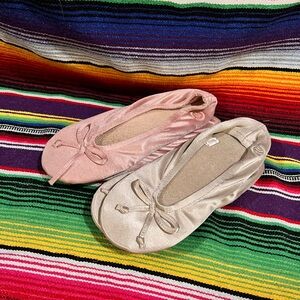 Isotoner Pink and Cream Ballet Flats (Two Pairs included)